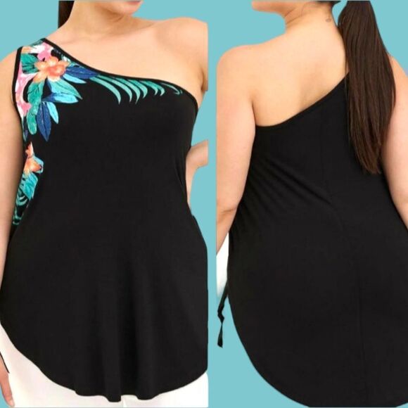 TORRID PLUS - Floral Favorite Super Soft One Sided Shoulder tunic 3X - Picture 8 of 16